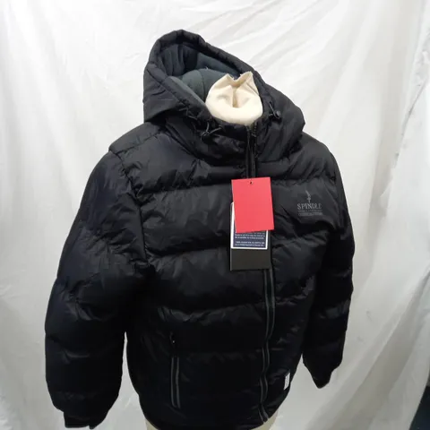 BLACK SPINDLE BUBBLE COAT - SIZE 11-12 YRS