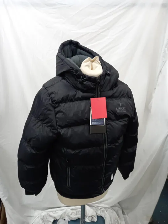 BLACK SPINDLE BUBBLE COAT - SIZE 11-12 YRS