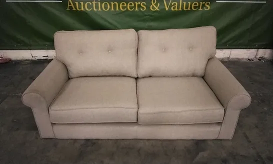 DESIGNER BEIGE FABRIC 2 SEATER SOFA