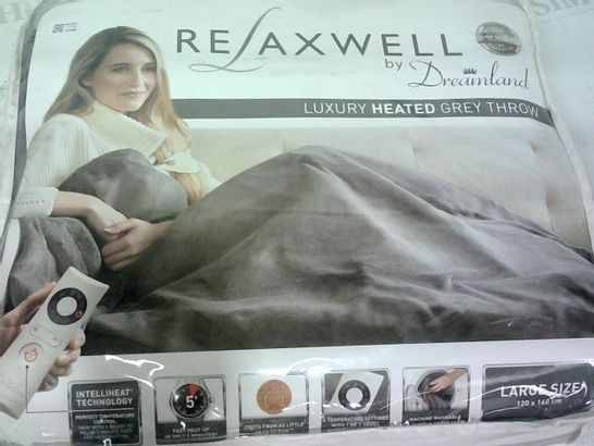 RELAXWELL BY DREAMLAND LUXURY HEATED GREY THROW - LARGE