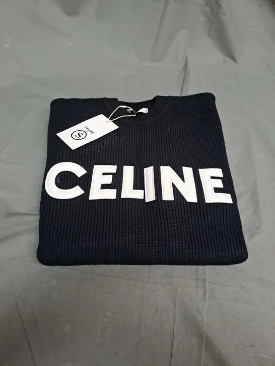 CELINE KNITTED BLACK JUMPER - SMALL