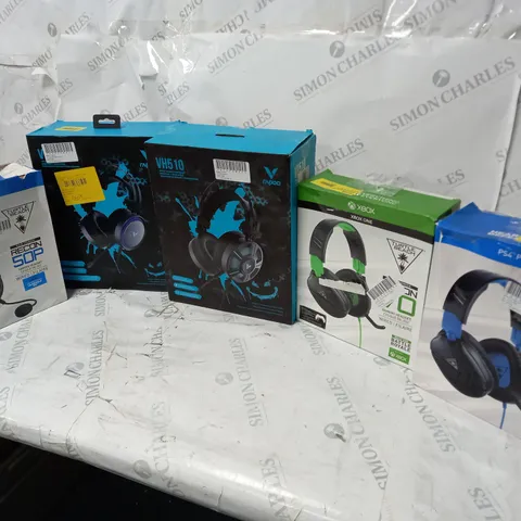 5 BOXED GAMING HEADSETS TO INCLUDE TURTLE BEACH RECON 50P, RAPOO VH510, TURTLE BEACH RECON 70, ETC