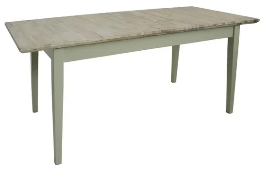 BOXED BAYOU EXTENDABIE DINING TABLE - SAGE GREEN (1 BOX)