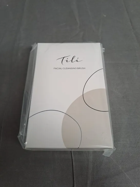 SEALED AND BOXED TILI RECHARGEABLE VARIABLE SPEED SILICONE FACIAL CLEANSING BRUSH 