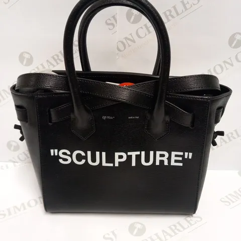 OFF-WHITE  BLACK AND WHITE CUT FLAP BAG