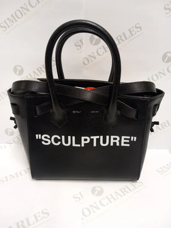 OFF-WHITE  BLACK AND WHITE CUT FLAP BAG