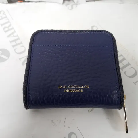 PAUL COSTELLOE BRAIDED LEATHER SMALL BOXED PURSE IN NAVY