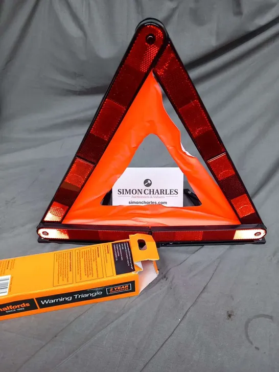 FIVE BOXED HALFORDS WARNING TRIANGLES 