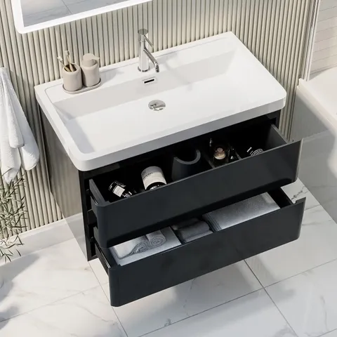 BOXED PENDLE 800 TOP VANITY UNIT IN DARK GLOSS