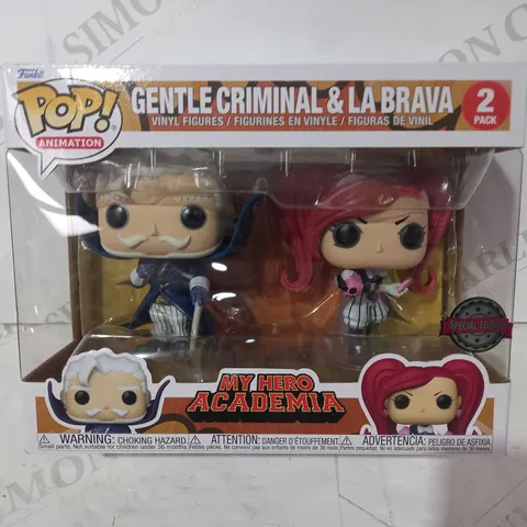 FUNKO POP ANIMATION 2 PACK - MY HERO ACADEMIA - GENTLE CRIMINAL & LA BRAVA VINYL FIGURES