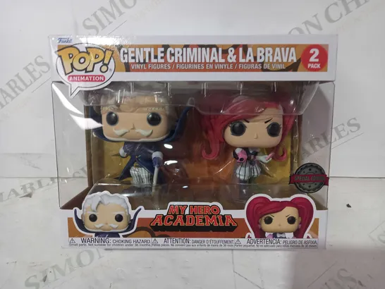 FUNKO POP ANIMATION 2 PACK - MY HERO ACADEMIA - GENTLE CRIMINAL & LA BRAVA VINYL FIGURES