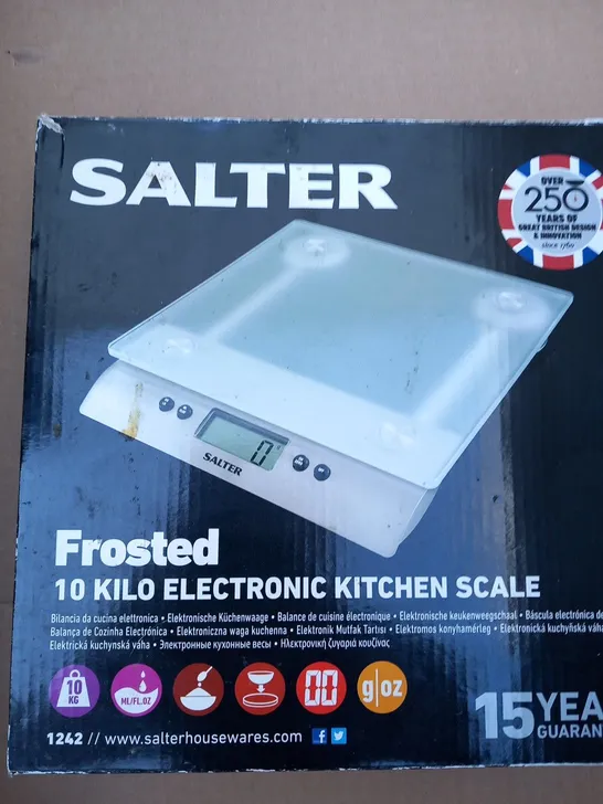 3 BOXED SALTER FROSTED GLASS 10KG ELECTRONIC KITCHEN SCALE 