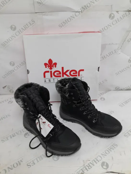 BOXED RIEKER BLACK WINTER HIKING BOOTS SIZE 6 