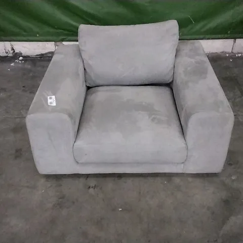 QUALITY ELEPHANT GREY FABRIC ARMCHAIR