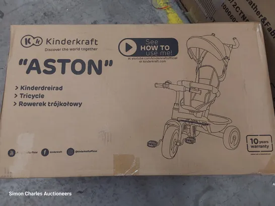 BOXED KINDERKRAFT ASTON TRICYCLE - GREY