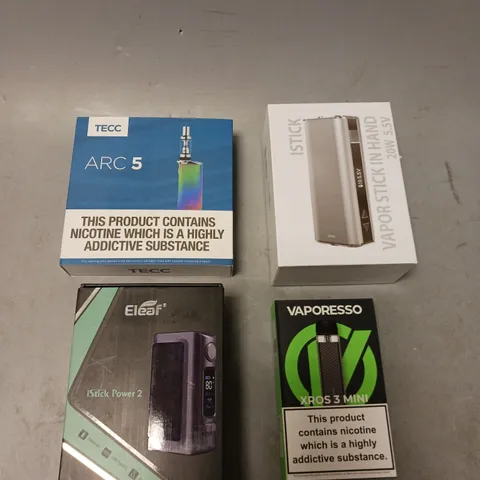 APPROXIMATELY 20 VAPES & E-CIGARETTES TO INCLUDE VAPORESSO XROS 3 MINI, TECC ARC 5, ELEAF ISTICK POWER 2 ETC