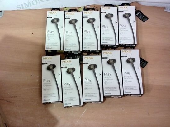 LOT OF APPROXIMATELY 10 ASSORTED MIXX PLAY WIRELESS EARPHONES