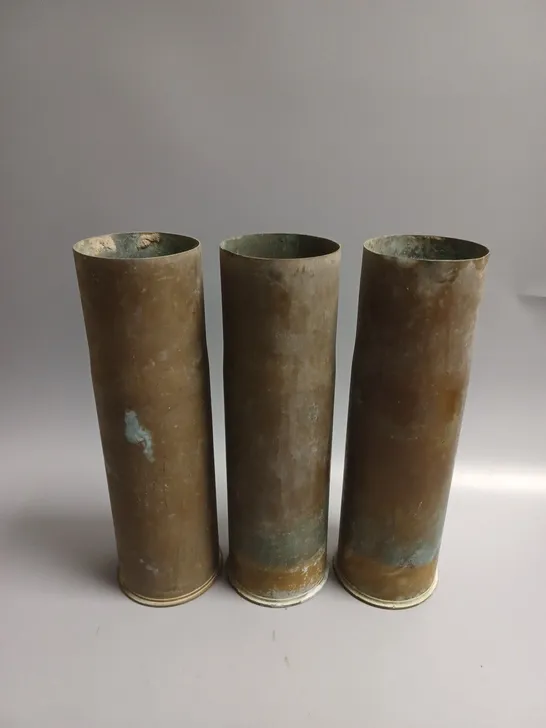 3 X ARTILLERY SHELL CASES 