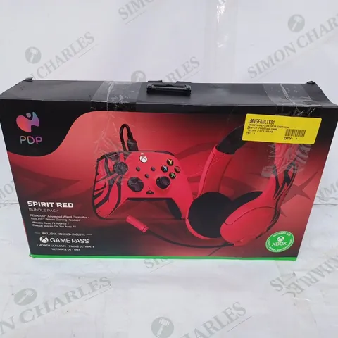 PDP XBOX SPIRIT RED BUNDLE PACK, INCLUDES WIRED GAMING CONTROLLER & HEADSET 