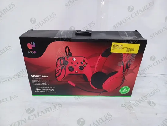 PDP XBOX SPIRIT RED BUNDLE PACK, INCLUDES WIRED GAMING CONTROLLER & HEADSET 