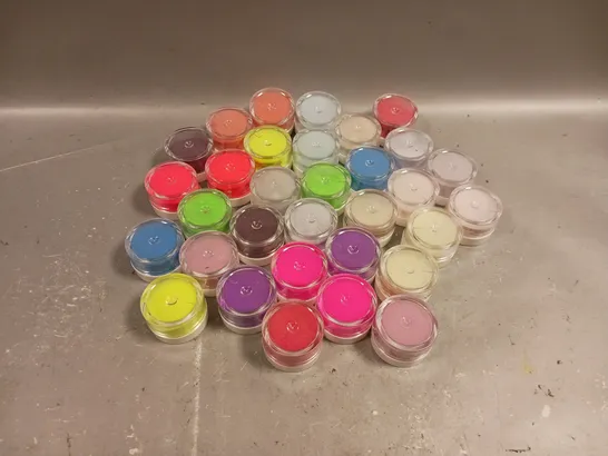 LOT OF 60 ASSORTED 15G ACRYLIC NAIL ART POWDERS