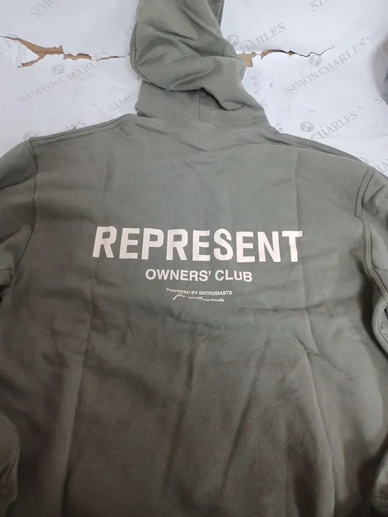 REPRESENT OWNERS CLUB LIGHT KHAKI HEAVY WEIGHTED HOODIE - MEDIUM