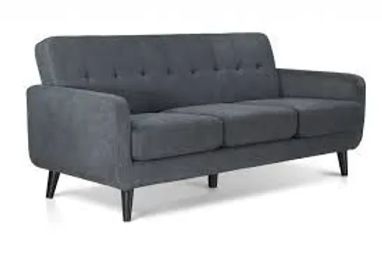 BOXED DESIGNER OSLO THREE SEATER SOFA GREY FABRIC 