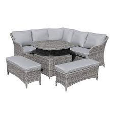 BOXED HAMILTON WICKER CORNER SET WITH LIFT UP TABLE 