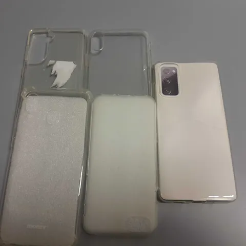 LOT OF 5 ASSORTED CLEAR PHONE CASES