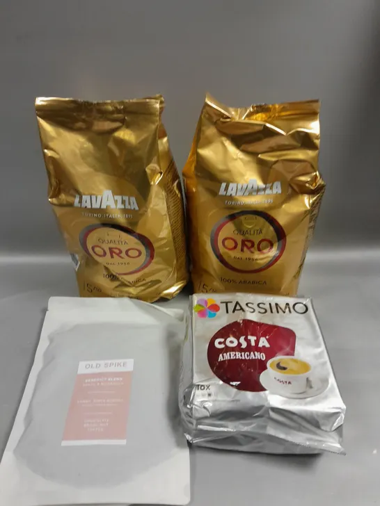 4 X COFFEE PRODUCTS TO INCLUDE TASSIMO, OLD SPIKE & LAVAZZA 