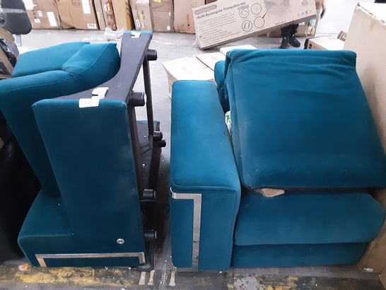 LOT OF TEAL SOFA PARTS