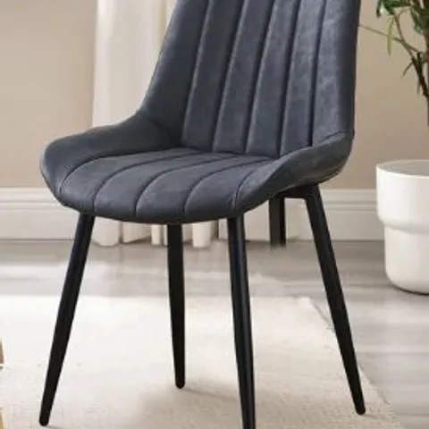 BOXED SET OF TWO CLAIR GREY DINING CHAIRS