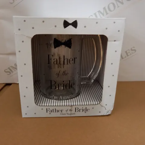 BOXED FATHER OF THE BRIDE GLASS TANKARD