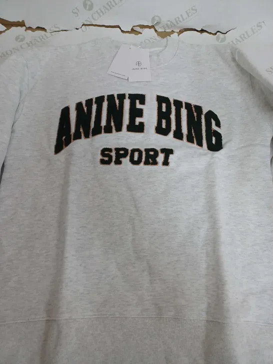 ANINE BING SPORT LIGHT GREY SWEATSHIRT - SMALL