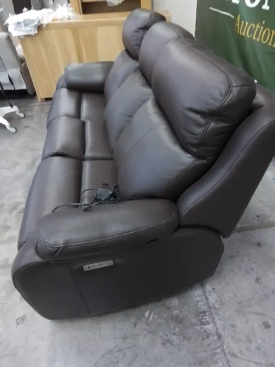 DESIGNER G PLAN MADE KINGSBURY 3 SEATER CAPRI CHOCOLATE LEATHER ELECTRIC RECLINING SOFA 