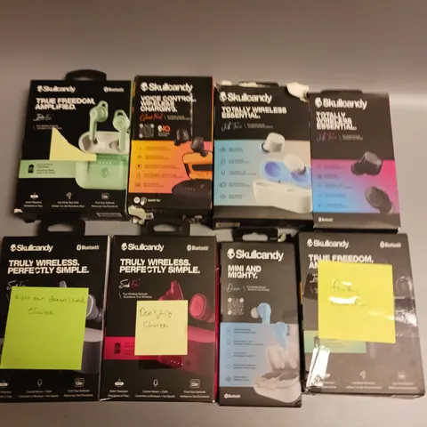 LOT OF APPROX 30 FAULTY SKULLCANDY WIRELESS HEADPHONES IN ASSORTED COLOURS AND DESIGNS 