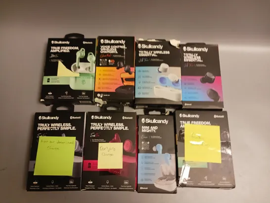 LOT OF APPROX 30 FAULTY SKULLCANDY WIRELESS HEADPHONES IN ASSORTED COLOURS AND DESIGNS 