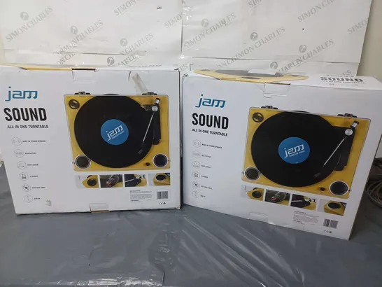 2 BOXED JAM "SOUND" ALL IN ONE TURNTABLES