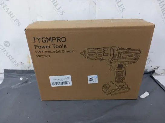 BOXED JYGMPRO 21V CORDLESS DRILL DRIVER KIT 