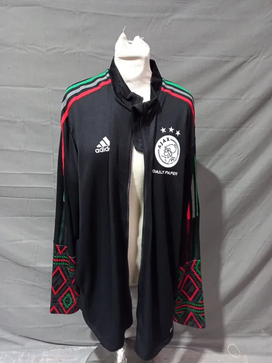 ADIDAS AJAX FOOTBALL CLUB JACKET IN BLACK - 2XL