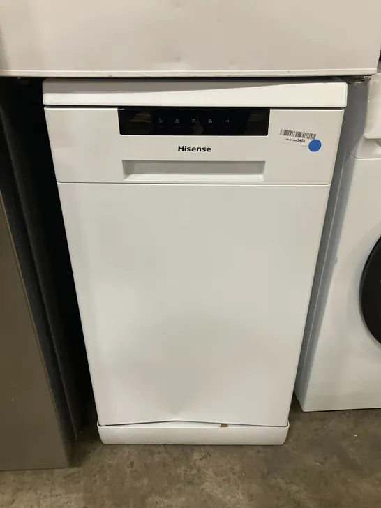 HISENSE SLIMLINE FREESTANDING 10 PLACES DISHWASHER IN WHITE - UNPROCESSED RAW RETURN