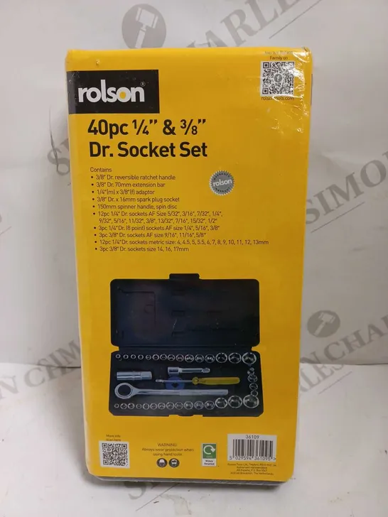 SEALED ROLSON 40PC 1/4 AND 3/8 DR SOCKET SET