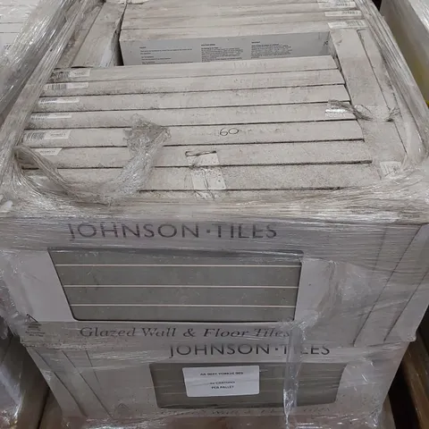 PALLET CONTAINING 40 CARTONS OF JOHNSONS YORK FOSSIL TILES - 5 PER PACK / 597X297X11MM