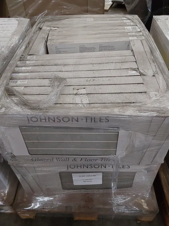 PALLET CONTAINING 40 CARTONS OF JOHNSONS YORK FOSSIL TILES - 5 PER PACK / 597X297X11MM