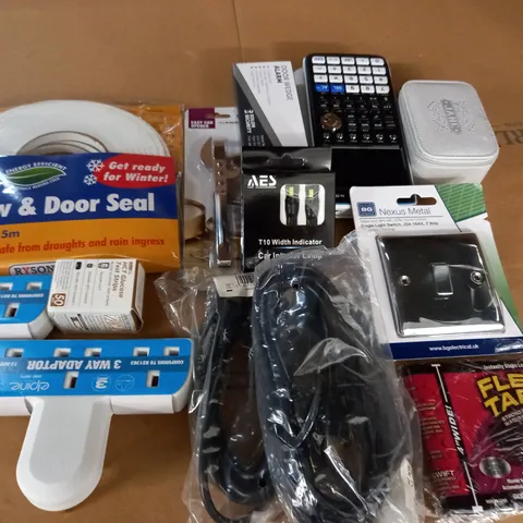 LOT OF ASSORTED HOUSEHOLD ITEMS TO INCLUDE WINDOW AND DOOR SEAL AND HDMI LEADS