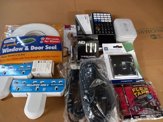 LOT OF ASSORTED HOUSEHOLD ITEMS TO INCLUDE WINDOW AND DOOR SEAL AND HDMI LEADS