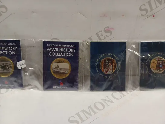 12 X PACKS TO CONTAIN AN ASSORTMENT OF COMMEMORATIVE COINS - APPROX 2-4 COINS PER PACK 