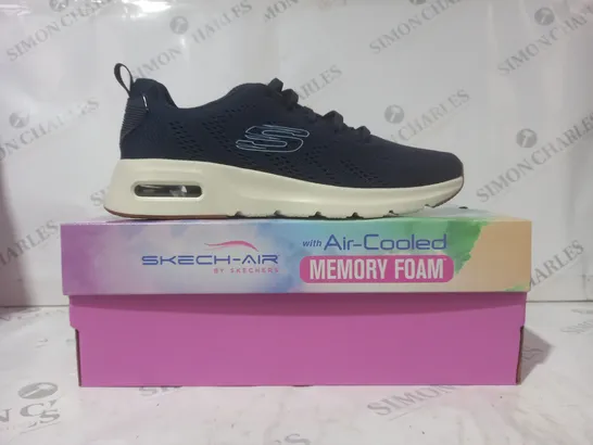 BOXED PAIR OF SKETCHERS AIR COOLED TRAINERS IN NAVY SIZE 6