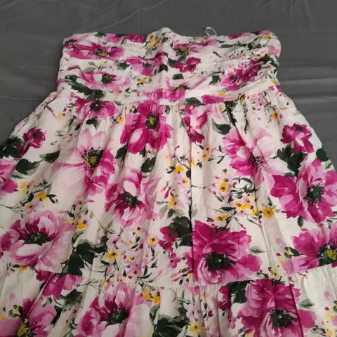 ABERCROMBIE & FITCH LADIES SLEEVELESS PINK FLORAL DRESS SIZE MEDIUM