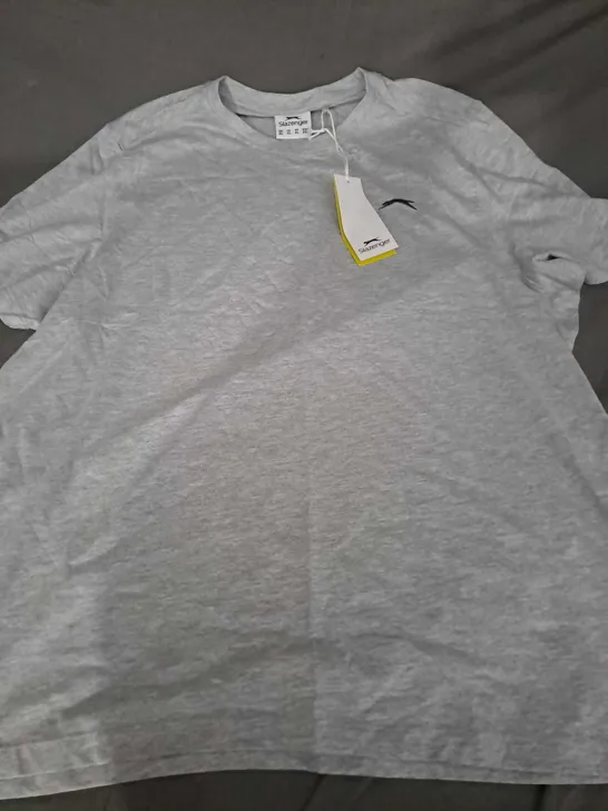 SLAZENGER PLAIN TEE IN GREY MARL - XL